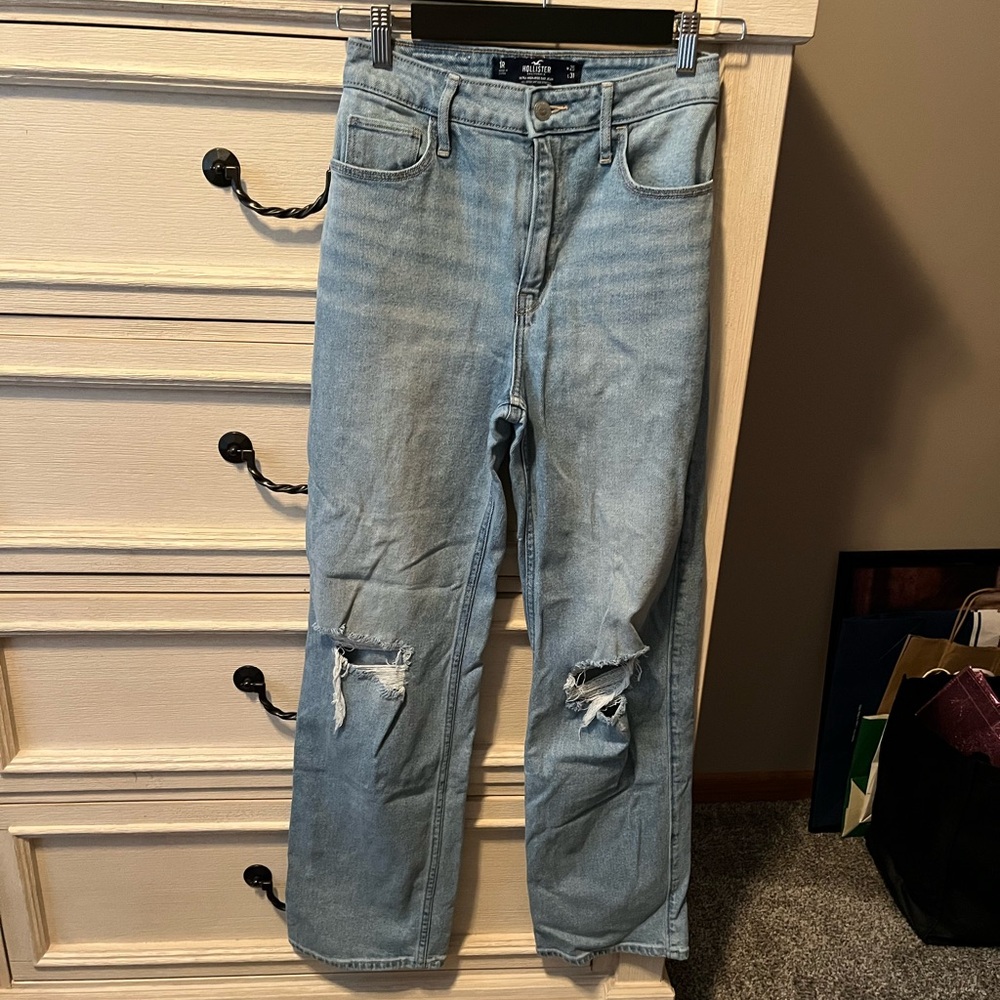 Distressed Light Wash Denim Jeans